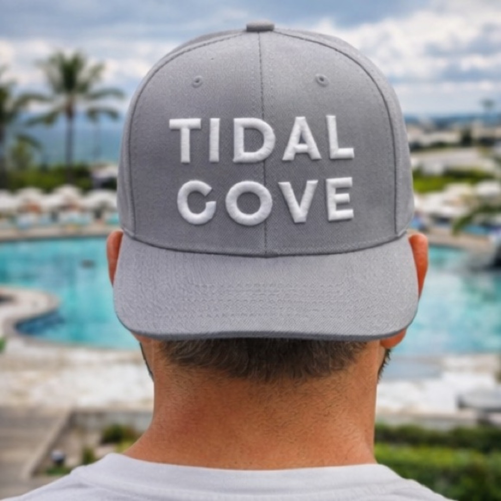 Tidal Cove Classic‎ Grey Snapback Hat Unisex 3D Embroidery Vintage Cap